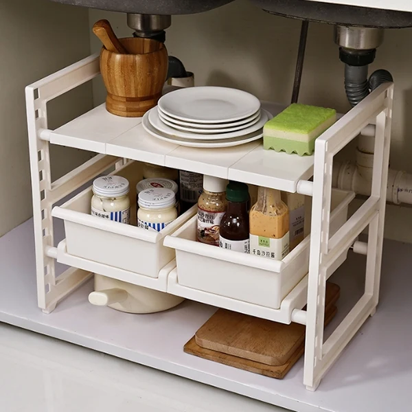 Rangement sous évier extensible