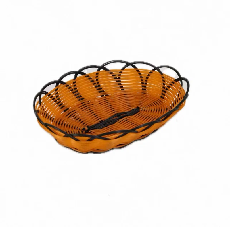 CHEFCO,OWB-19157, Oval Black-Rim Woven Serving Basket(L 19cm/7.5" x W 15cm/5.9" x H 6.5cm/2.6")