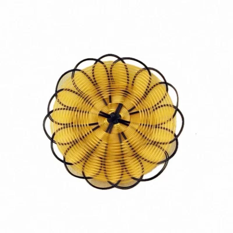 CHEFCO,RWB-185,Round Black-Rim Woven Serving Basket(Dia 18cm/7.1" x H 3.5cm/1.4")