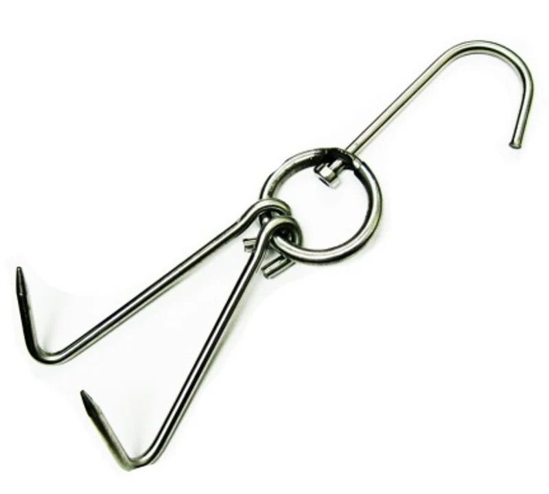 CHEFCO,HO-65, 6"Stainless Steel BBQ Roasting/Smoking Ring with 2 Hooks