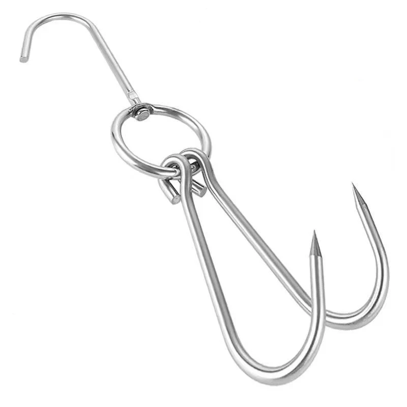 CHEFCO,HO-88, 8"Stainless Steel BBQ Roasting/Smoking Ring with 2 Hooks(Thick)
