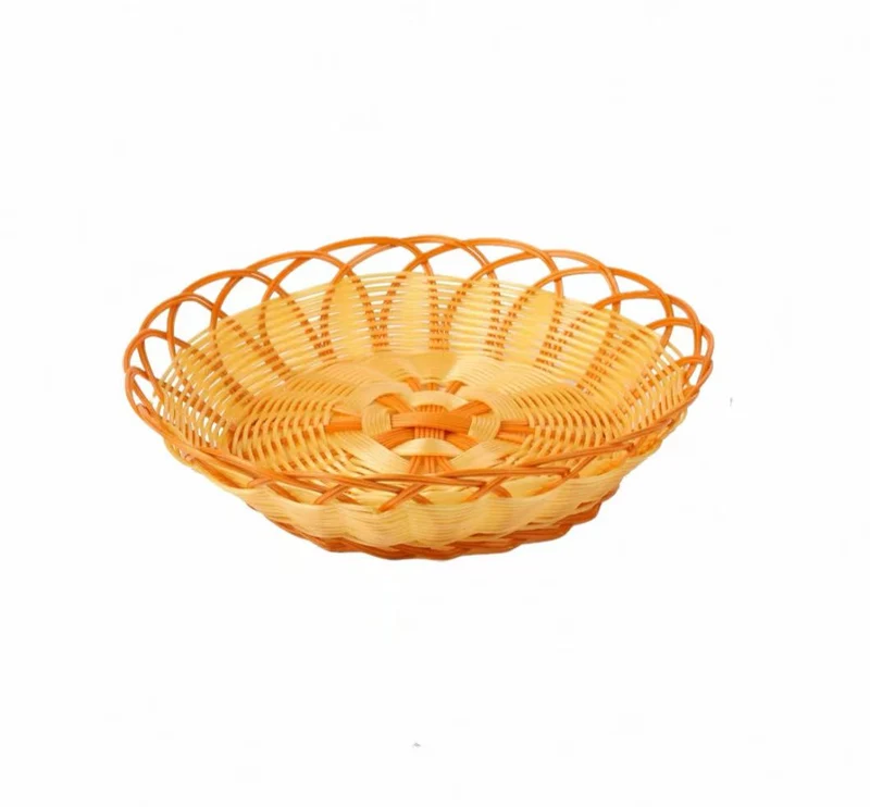 CHEFCO,RWB-229,Round Orange-Rim Woven Serving Basket(Dia 22cm/8.7" x H 8cm/3.15")
