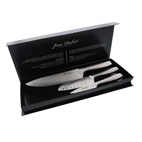 Coffret de 3 couteaux de cuisine inox Fusal Jean Dubost