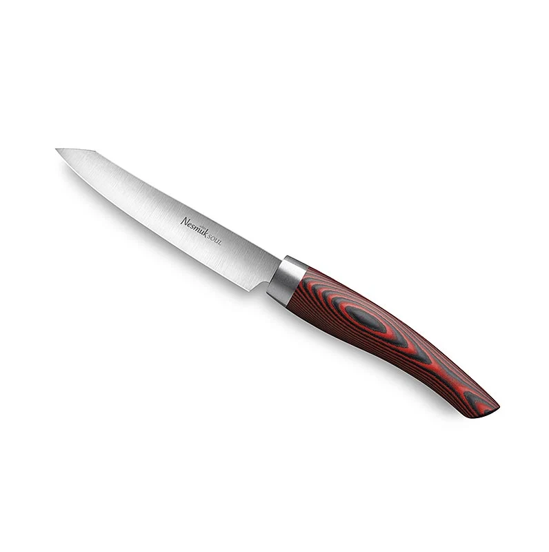 Nesmuk Soul 3.0 Office-/Schälmesser, 90mm, Edelstahlzwinge, Griff Micarta rot, 1 St