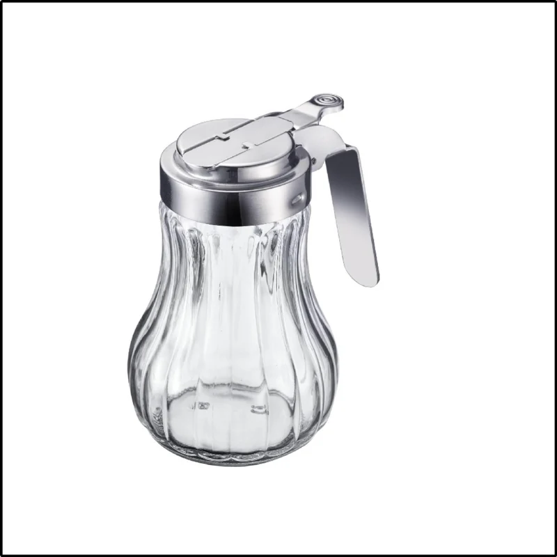 CHEFCO,GS-115,Glass Syrup Dispenser w/ Chrome Plate, Thumb Operated, 6 oz