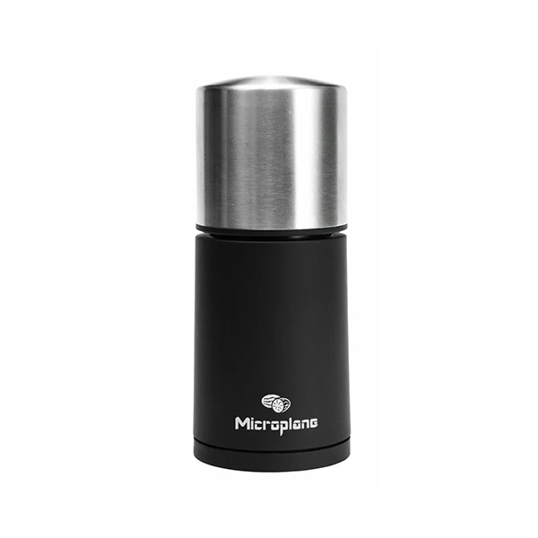 Moulin à épice 2-en-1 noir et inox Microplane