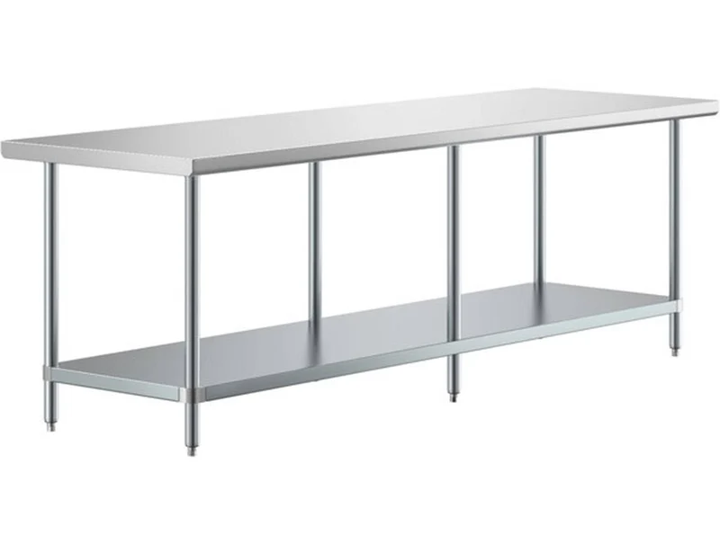30"x 96" 16 Gauge 430 Stainless Steel Work Table with Undershelf