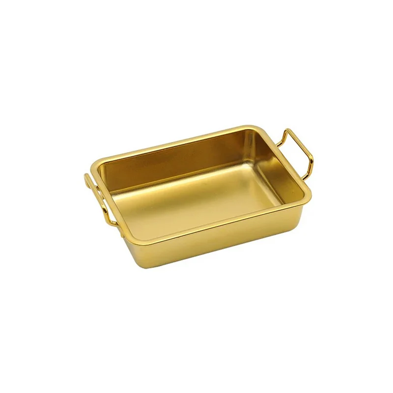 Golden Stainless Steel SquareDeep Bowl with Double, 6"