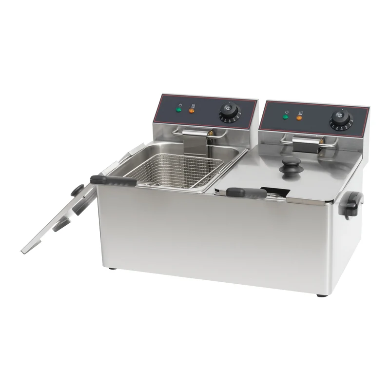 Turbo Range, Countertop Double Well Deep Fryer,20 LBS Oil Capacity (CDF-2-120)