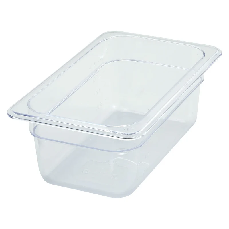 Food Pan, 1/4 size,3-1/2" Depth,PC,Clear,Sub-equip