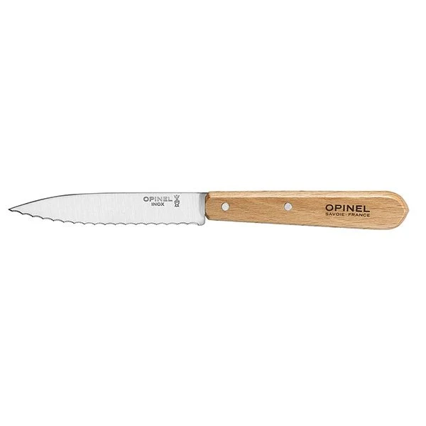 Couteau N°113 lame crantée inox 10 cm naturel Opinel