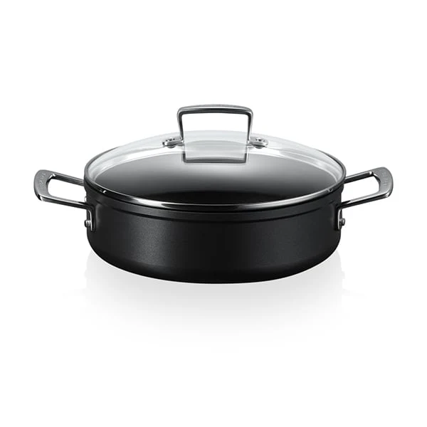 Sauteuse rondeau anti-adhérente Les Forgées 30 cm et couvercle en verre Le Creuset