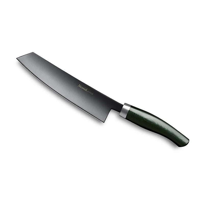 Nesmuk Janus 5.0 Kochmesser, 180mm, Edelstahlzwinge, Griff Micarta grün, 1 St
