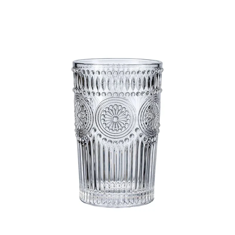 Chefco, HX-37234, 360ml Glass Cup with Sunflower Pattern x12pcs