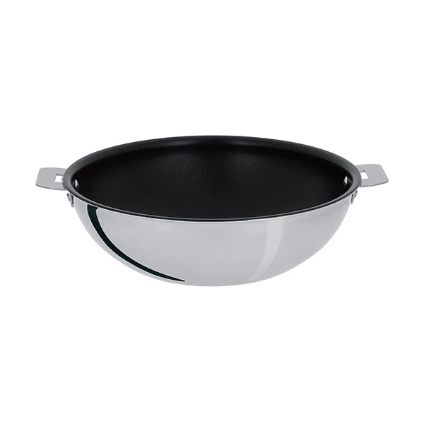 Wok inox antiadhérent Casteline sans manche 28 cm Cristel