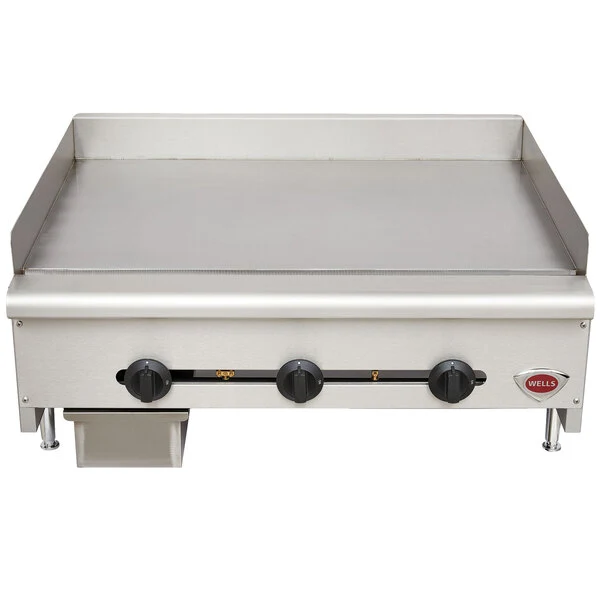 Wells HDG-3630G Natural Gas Heavy Duty 36" Countertop Griddle - 90,000 BTU