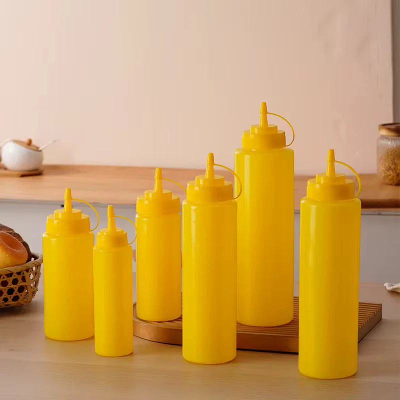 CHEFCO,FC5503-1Y,12oz Squeeze Bottle with Lid-Clear Yellow