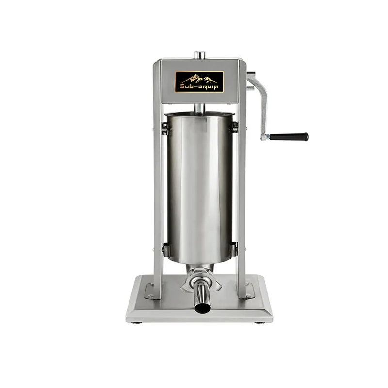 Manual Vertical Gear Drive Sausage Stuffer in Stainless Steel, 20 lbs (10L)