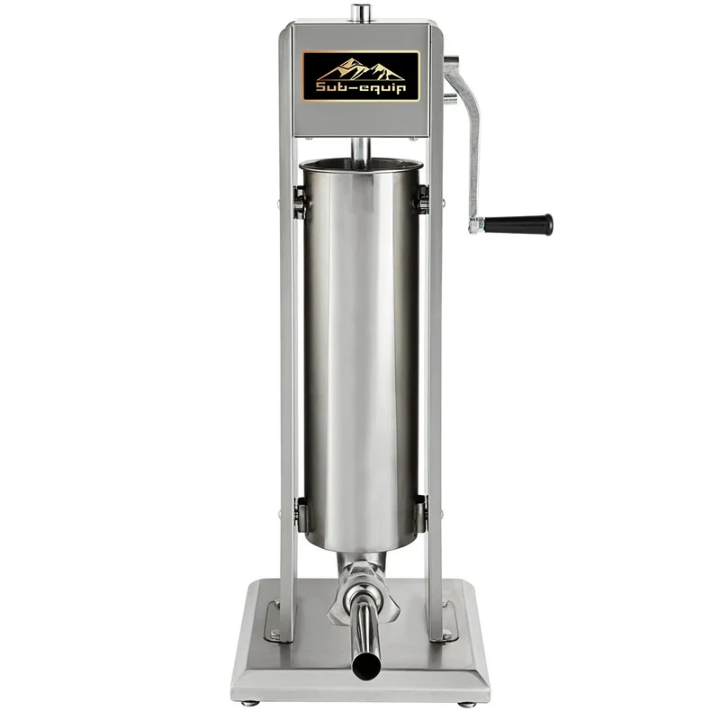 Manual Vertical Gear Drive Sausage Stuffer in Stainless Steel, 15 lbs (7L)