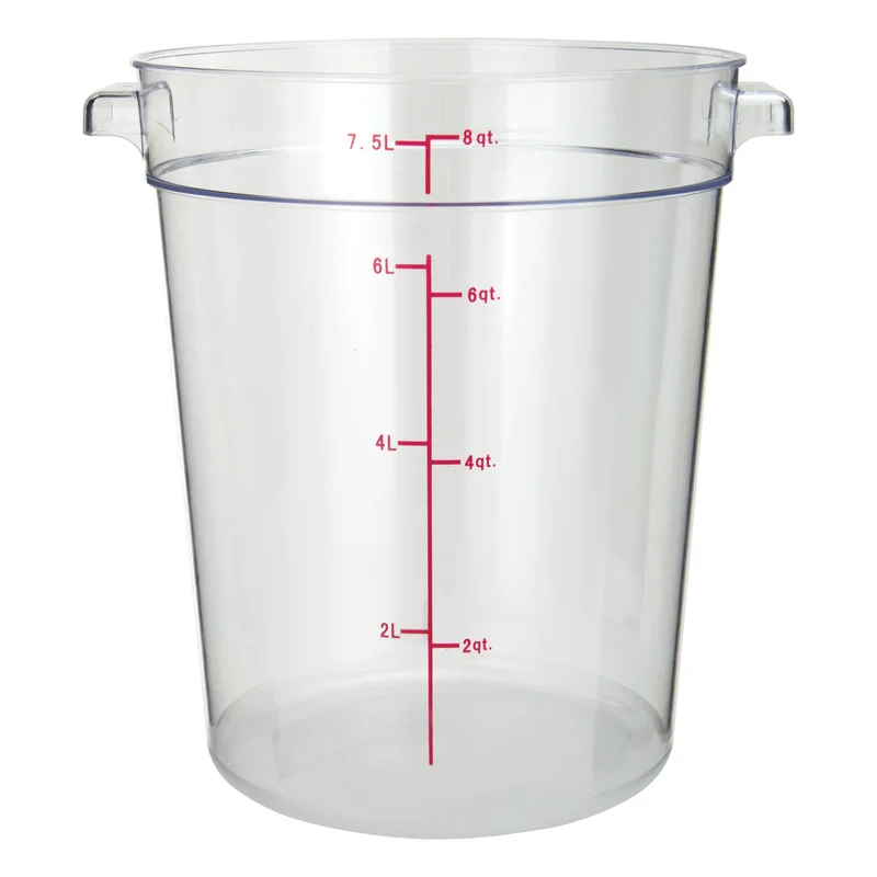 8 Qt Round Food Storage Container,PC,Clear, Sub-equip
