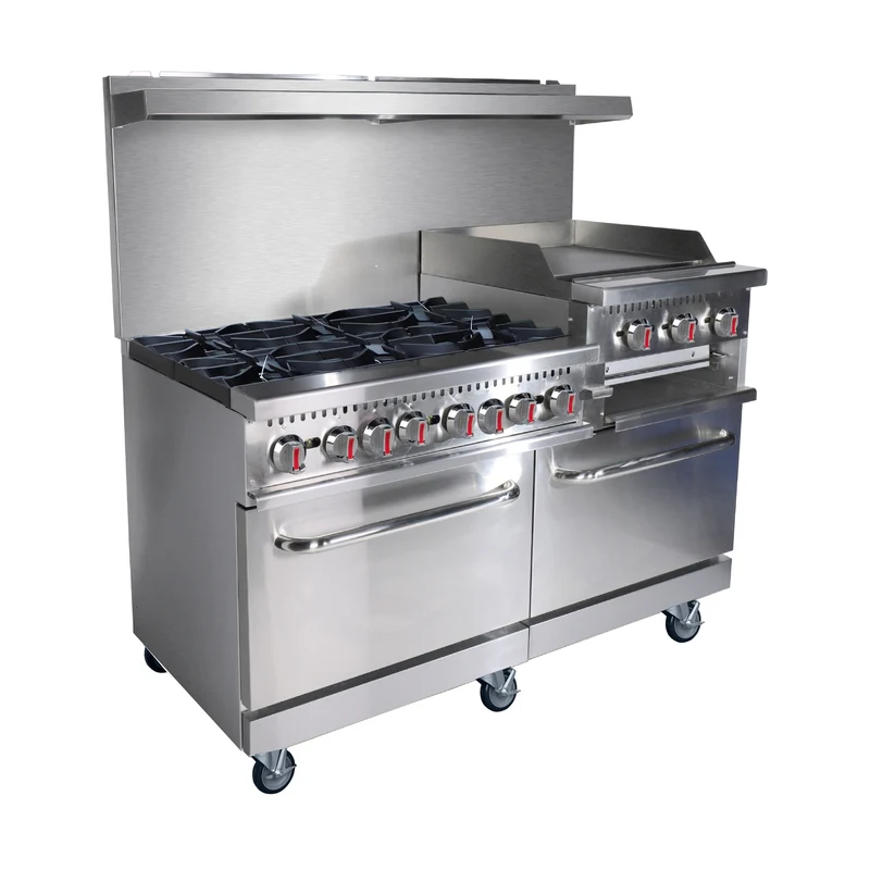 Turbo Range, 60" Range with 6 Burners & 24" Griddle top & Oven (TR-R60-GS24-6B-J)
