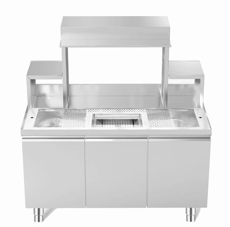 Chefco, BTS-150, 16-Gauge 304 Stainless Steel Bubble Tea Work Station (59"x 29.92"D x 33.5" or 55.1"H)