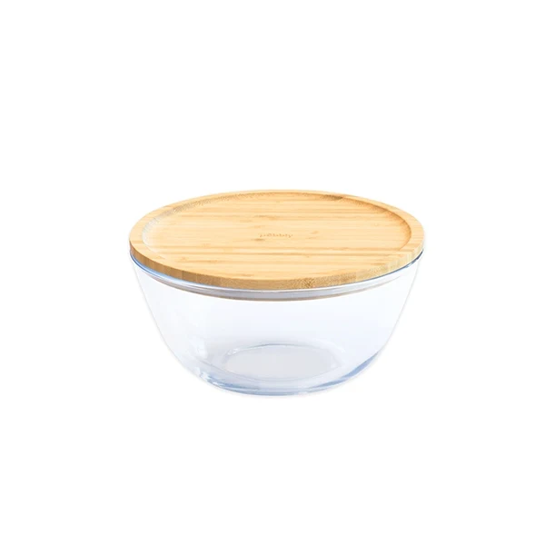 Bol à mixer rond couvercle bambou 1.6L Pebbly