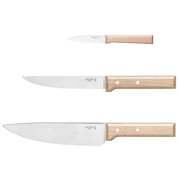 Coffret Trio N°118, N°120 et N°126 Parallèle lame inox 8, 16, 20 cm Opinel