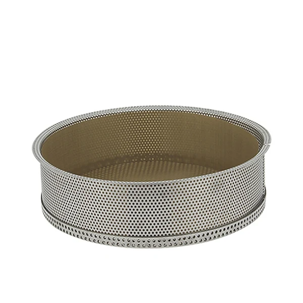 Moule à manqué amovible en inox perforé 24 cm et feuille de cuisson antiadhésive De Buyer
