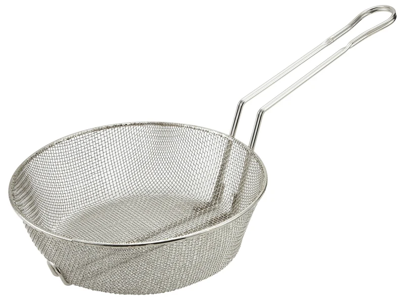 MSB-08F - Nickel Plated Steel Culinary Basket - Fine, 8"