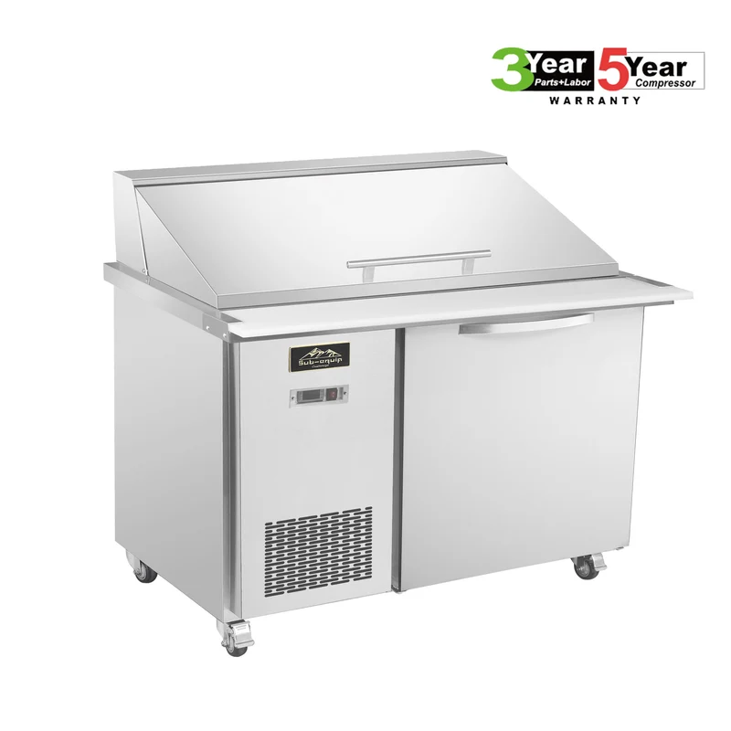 Sub-equip 48" Mega Top Cooler Salad and Sandwich Prep Table With Side Mounted Compressor