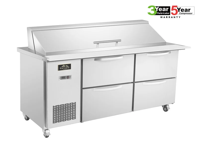 Sub-equip, 60" Salad and Sandwich Refrigerated Prep Table With Side Mounted Compressor & 4 Drawers