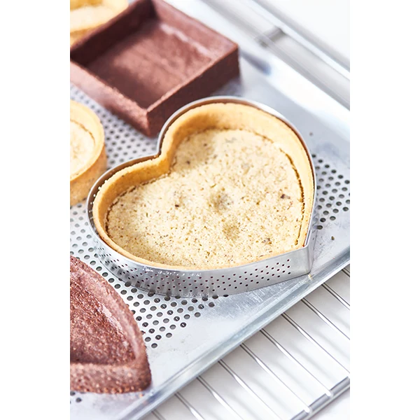 Cercle à tarte perforé Cœur individuel De Buyer