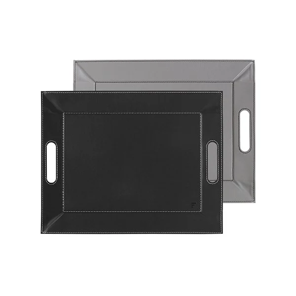 Plateau bicolore réversible noir et gris 45 cm FreeForm