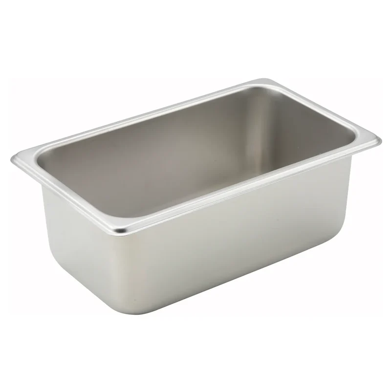 SPQ4 - Straight-Sided Steam Pan, 25 Gauge Stainless Steel, 1/4 Size, 4" Deep