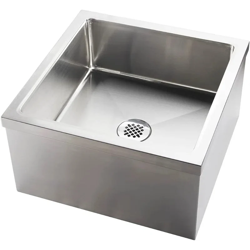 Metal 304, 18-Gauge 304 stainless steel Mop Sink (19"x22"x12")