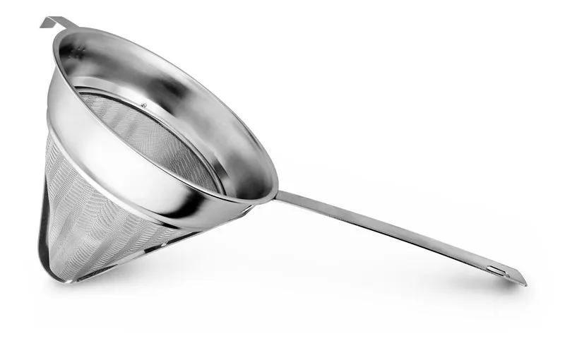CHEFCO,CCF-10, 10" Dia Flat Handle Stainless Steel Bouillon Strainer with Pan Hook