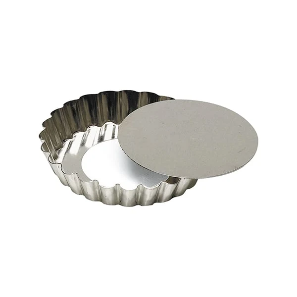 Moule à tartelette fond amovible 12 cm en fer blanc Gobel