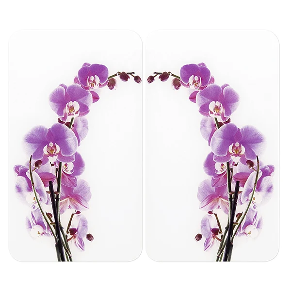 Set 2 couvre-plaques protection motifs Orchidée Wenko by Maximex