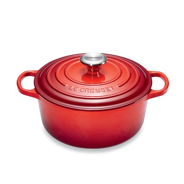 Cocotte fonte rond 20 cm cerise Le Creuset