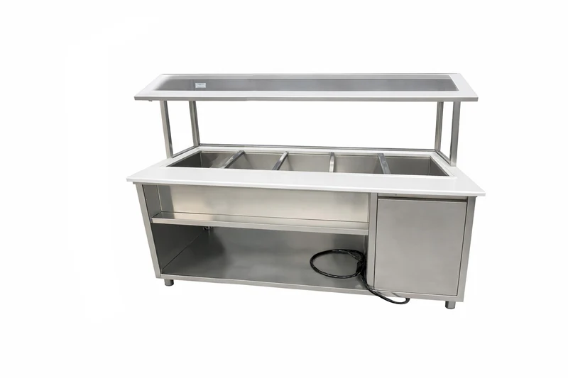 Turbo Range, HT-71.8IN-5P, 72"Electric marble countertop Hot Table with 5 Wells & ultra clear glass