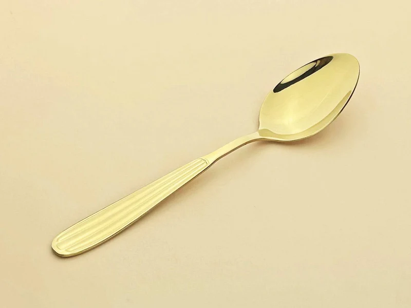 Sub-equip,184-03, Regency Dinner Spoon, 18/0 Medium Weight, Gold, 12pcs