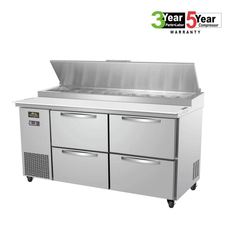 Sub-equip, 72" Refrigerated Pizza Prep Table with 4 drawers