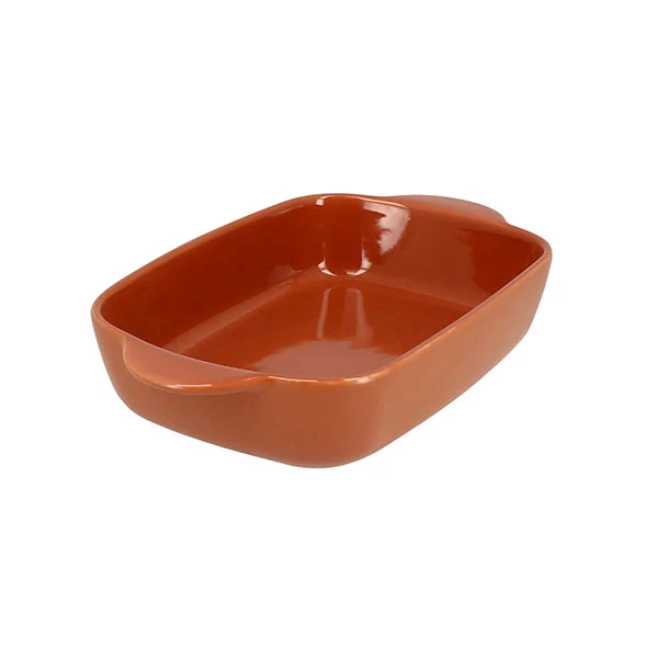 Plat à four rectangulaire Octave en grès terracotta 21,8 x 13,5 cm Menastyl
