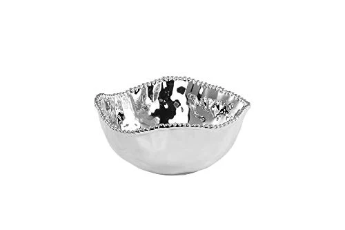 Pampa Bay Verona Porcelain Large Salad Bowl, Silver