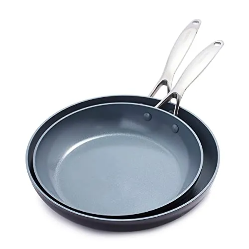GreenPan Valencia Pro Hard Anodized Ceramic Nonstick Frying Pan/Skillet Set - 10" and 12"