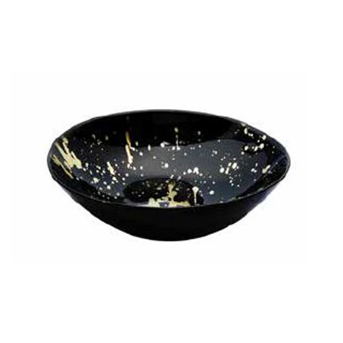 Classic Touch Round Bowls, Splash Gold Design