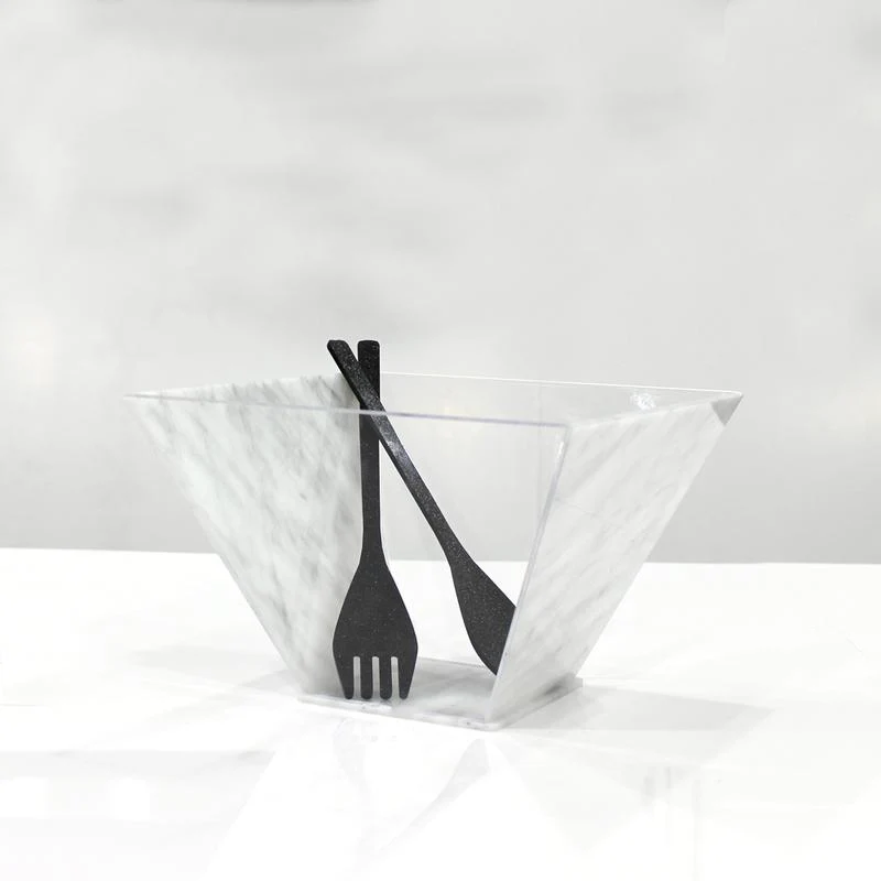 Waterdale Medium Lucite Salad Bowl, Marble