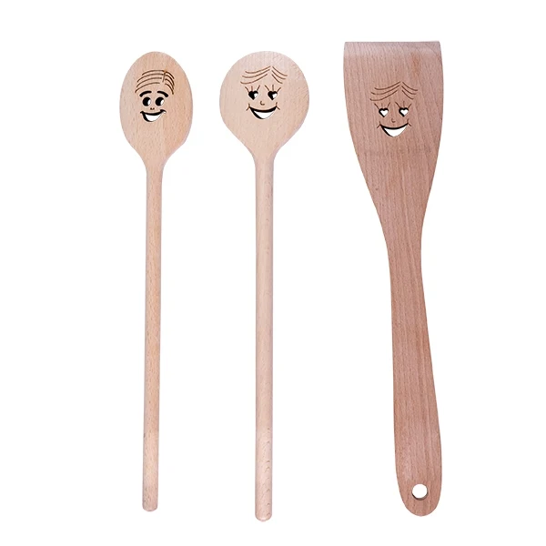 3 cuillères en bois Smiley Patisse