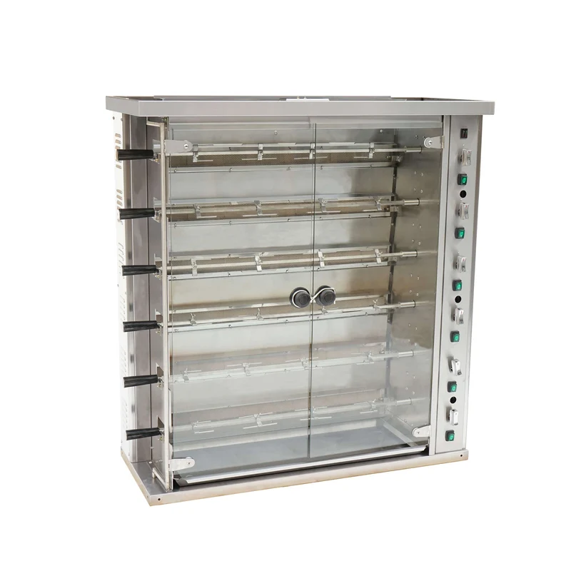 Turbo Range 47"Natural Gas Rotisserie, 6 Spit for 24 Chickens- 126,000 BTU (TR-KJ6-NG)